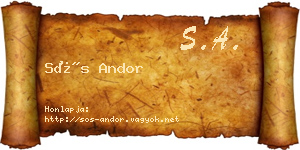 Sós Andor névjegykártya