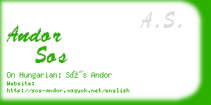 andor sos business card